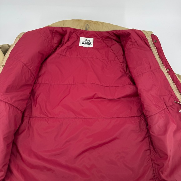 Vintage Woolrich Timber Jacket Mens Large Tan Field Insulated Coat Lined Outdoor - Picture 11 of 14